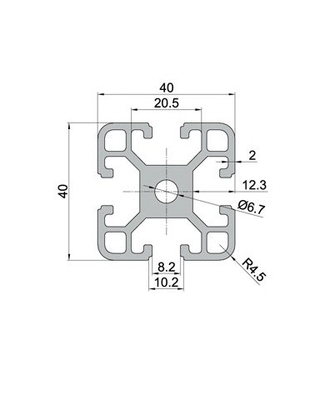 Profil d'aluminium à fente de qualité industrielle T avec une longueur de 5,8 à 6,0 m et une qualité de la série 6000