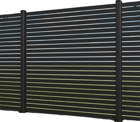 Clôture de protection de la vie privée pour jardin extérieur avec panneaux et conception horizontaux en ardoise en aluminium de qualité 6063
