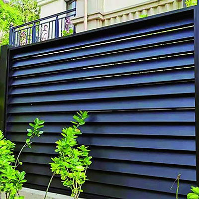 Clôture de jardin Grade 6000 série Noir en poudre enduite en aluminium Vertical Blade Fence
