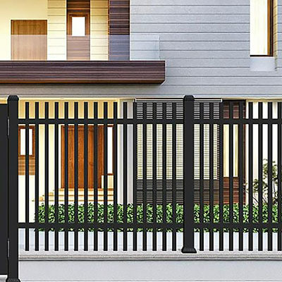 Clôture de jardin Grade 6000 série Noir en poudre enduite en aluminium Vertical Blade Fence