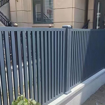 Système de clôture en aluminium Panneau décoratif de porte en noir avec service de coupe disponible