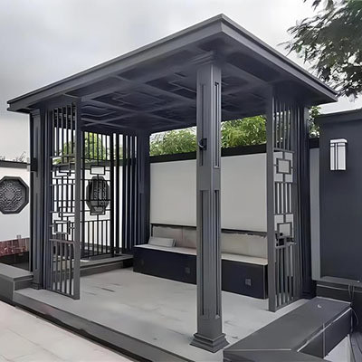 Clôture horizontale de jardin Privacy Panneaux en ardoise en aluminium avec revêtement en poudre noire Dorado