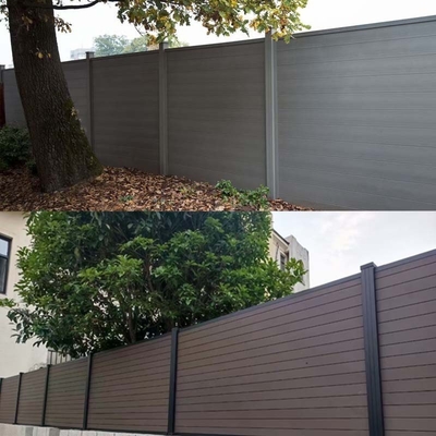 Garde extérieure de la vie privée en aluminium et panneau WPC clôture de porte de mur avec 0,30 mm d'épaisseur