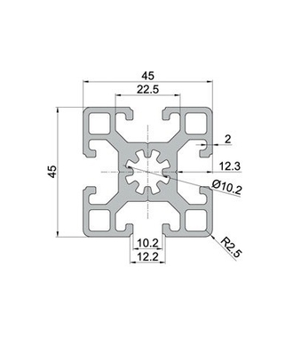 6063 6061 Aluminium alliage T fente Profils en aluminium 25x25 38x38 1 pouce x1 pouce personnalisé