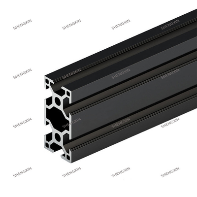 Taille personnalisée Profils en aluminium anodisé en T à fente noire avec profil 6063-T5