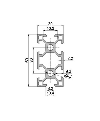 Taille personnalisée Profils en aluminium anodisé en T à fente noire avec profil 6063-T5