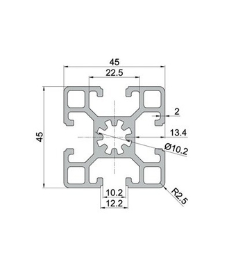 Profiles en aluminium à fente T 4040 4020 4080 Anodisation en argent pour des applications de précision