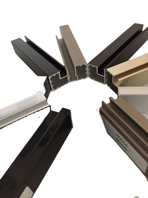 Profil d'aluminium de couleur personnalisé pour porte et fenêtre d'armoire de meubles dans la norme GB
