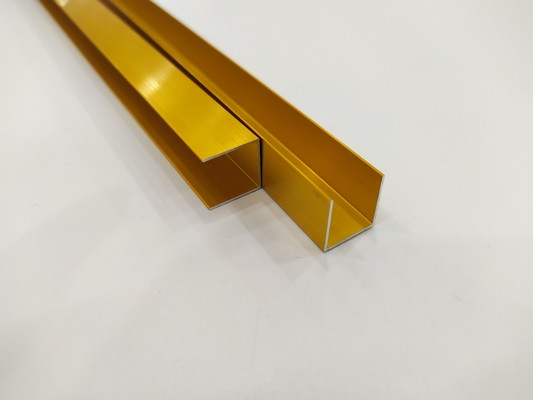 Épaisseur personnalisée bande de profil en aluminium doré avec profil en aluminium U Channel