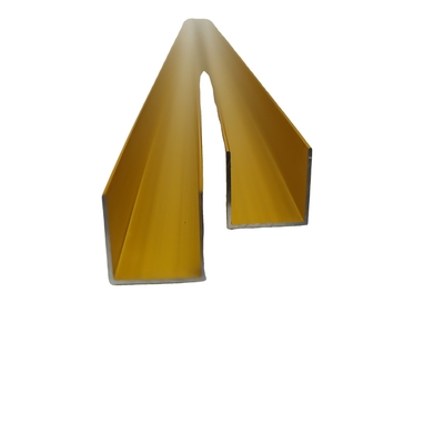 Profil d'aluminium personnalisé Profil de canal d'aluminium anodisant l'or avec température T5