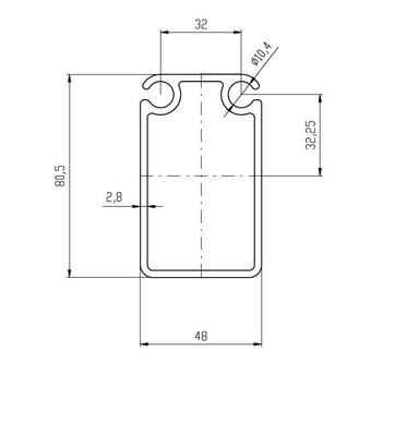 Profiles Keder en aluminium pour la tolérance du système de tente à cadre ± 1% Norme GB5237-2008