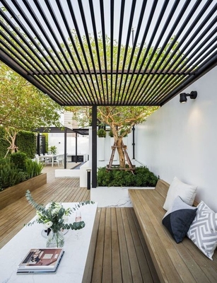 Pavillon en pergola en aluminium pour la vie en plein air Anodisé et sans conservateur chimique