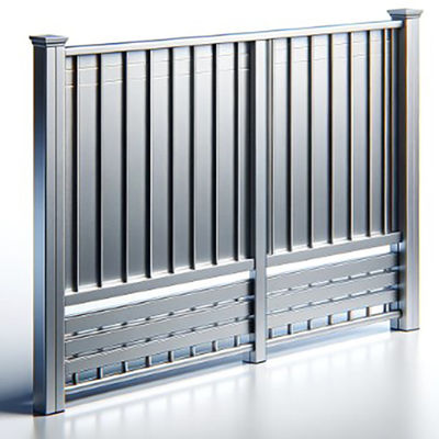 5.8-6.0M Longueur personnalisée 6063-T5 en poudre enduit de support de clôture en aluminium