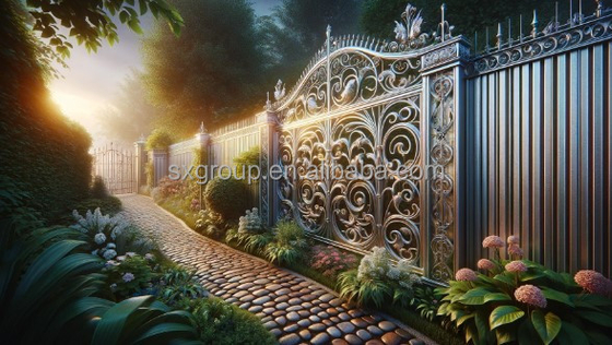 Clôture de jardin Modclassic Style de conception des clôtures en aluminium et en métal Panneaux avec accessoires