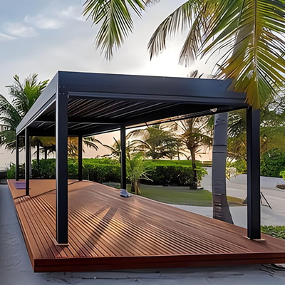Toit en aluminium léger Louvre Pergola extérieure avec design moderne et couvercle imperméable