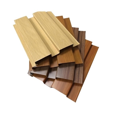 Demande du client Profiles décoratifs muraux en aluminium à fond avec grains de bois