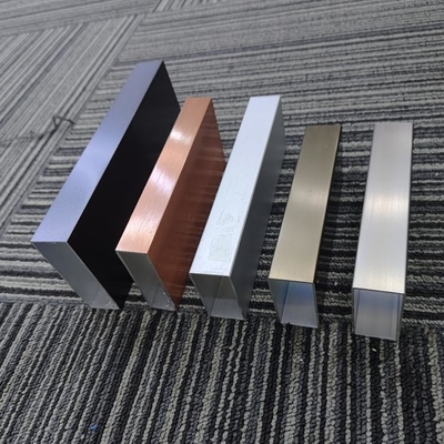 Taille personnalisée Anhui Shengxin Profil rectangulaire carré en aluminium avec différentes couleurs de surface