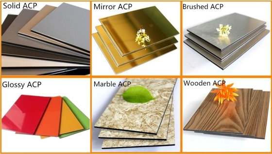 Vente directe T3-T8 Température ACP Taille PVDF Panneau composite en aluminium résistant au feu