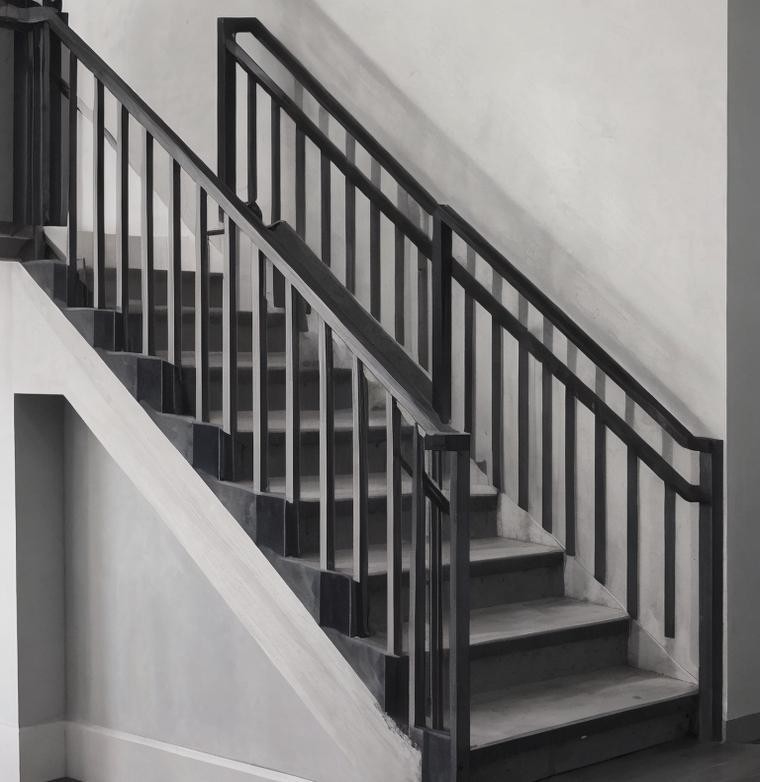 5.8-6.0M Longueur Escalier métallique noir moderne Barrière en aluminium pour le système de balcon décoratif