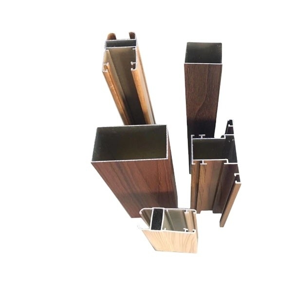 6063 T5 revêtement en poudre anodisant profils en aluminium de couleur bois pour fenêtres et portes certifié ISO
