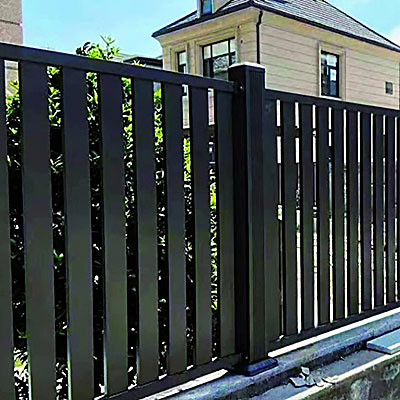 Système de clôture en aluminium Panneau décoratif de porte en noir avec service de coupe disponible