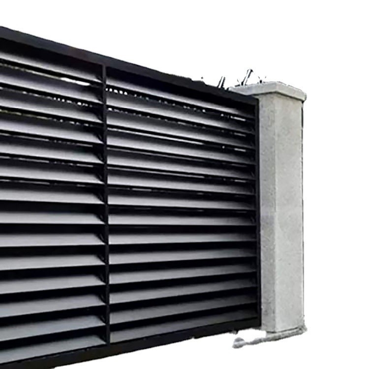 Protection des données personnelles Panneaux de clôture en tôle d'aluminium en poudre noire pour clôtures horizontales