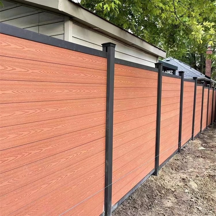 Garde extérieure de la vie privée en aluminium et panneau WPC clôture de porte de mur avec 0,30 mm d'épaisseur