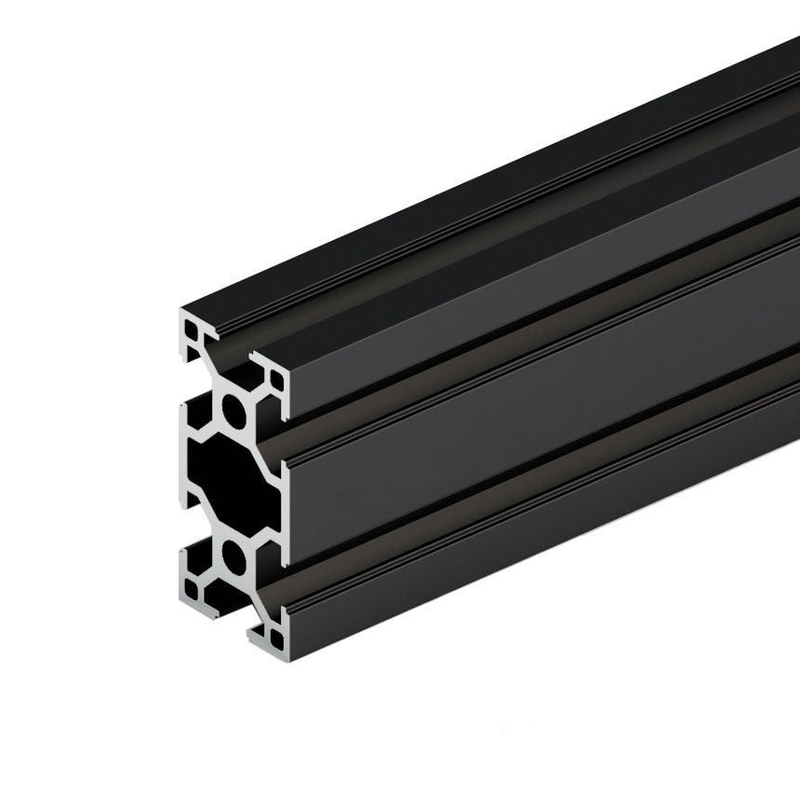 Taille personnalisée Profils en aluminium anodisé en T à fente noire avec profil 6063-T5