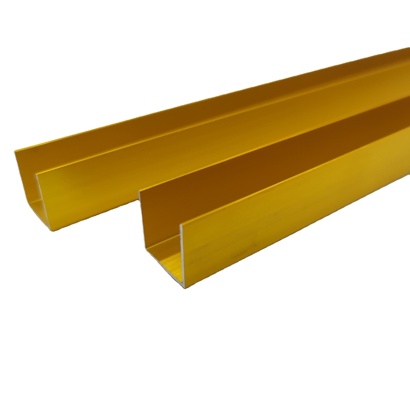 Profiles d'extrusion en aluminium de couleur dorée finition de broyeur pour partition de professionnel