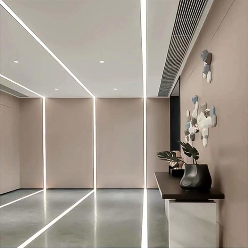 Profil d'aluminium à LED plat pour plâtre ou plafond en retrait d'épaisseur personnalisée