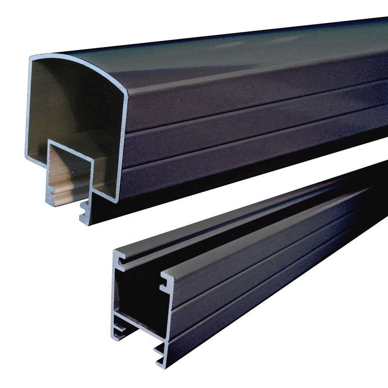 T5 Aluminium U Channel Glass Rings Balustrade Post Profil pour les clôtures de terrasse